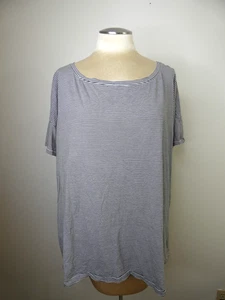 Camiseta Eileen Fisher Mujer 3X Negra Blanca Rayas 100% Algodón Orgánico Cuadrada - Imagen 1 de 8