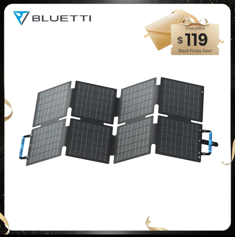 BLUETTI 60W Solar Panel for Portable Power Station Handsfree 1/2 AC2A EB3A