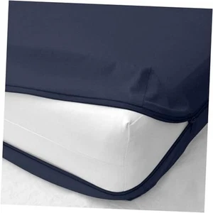 Zipper Fitted Sheet - Size, Hotel Quality Queen Navy Blue 12 Inch Deep Pocket - Picture 1 of 8