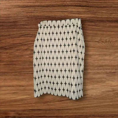 Off-White & Black Geometric Stretch Pencil Skirt - Women’s 1X - Renee C "Leena" - Image 1 of 3