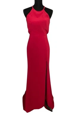 Sherri Hill Mujer’s Rojo Sirena Bodycon Cuello Alto Largo Maxi Vestido Talla 10 Fiesta Foto 1 de 4