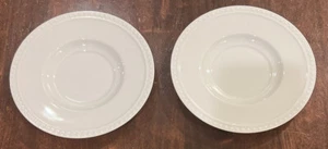 NEW Set Of 2 Saucers (6.75”) White Crate and Barrel Staccato by Kathleen Wells - Picture 1 of 5