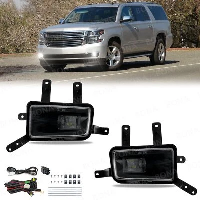 LED Fog Lights Bumper Lamps For 2015-2020 Chevy Tahoe Suburban GMC Yukon XL - Image 1 of 4
