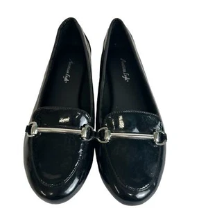 American Eagle Loafers Youth size 3 Black Patent Leather Slip-On Academia - Picture 1 of 5