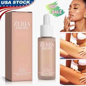 Zeria Drops Sunless Tanning Drops Natural Boost Melanin Enhancing Skin Tone 60ML - Picture 1 of 17