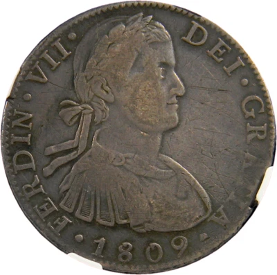 Mexico 1809  MO-TH 8 Reales NGC VF Details Graffiti  (06-1) - Image 1 of 4