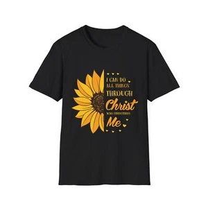 Inspirierendes Sonnenblumen T-Shirt, Glaubensshirt, christliche Bekleidung, Motivation - Bild 1 von 28