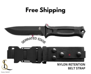 Gerber StrongArm Tactical Fixed Blade Knife - Serrated Edge Survival + Sheath NE - Picture 1 of 11