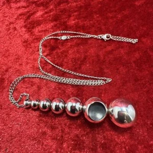 Georg Jensen Sterling Silver 925 Seven Ball Necklace Length 50cm 19.6" Mint Rare - Picture 1 of 24