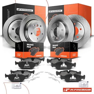 Front & Rear Disc Rotors & Ceramic Brake Pads for BMW 325xi 01-05 E46 2.5L AWD - Image 1 of 4