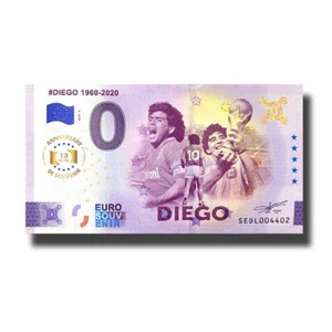 Billete recuerdo 0 euros aniversario Diego 1960-2020 Italia SEDL 2025-4 - Imagen 1 de 2