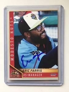 Eric Farris 2021 Modesto Nuts Autographed Card Signed Everett Aquasox