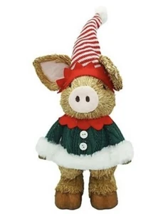 Roter Schuppen Elfe Schwein Indoor Weihnachten Tischdeko Neu Traktor Versorgung - Bild 1 von 4