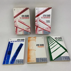 Lot 5 Ayn Rand Fountainhead Student Ed Philosophy Intellectual Virtue Selfishnes - Picture 1 of 16