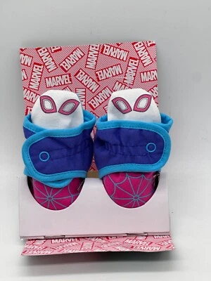 NUEVO UN PAR DE BOTINES A PRESIÓN MARVEL ROBEEZ INFANTILES NIÑAS FANTASMA ARAÑA ROSA/AZUL Foto 1 de 4