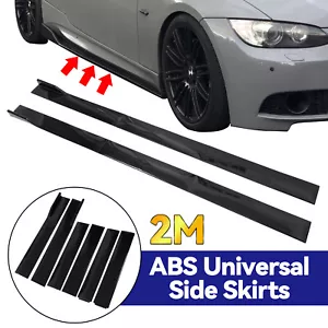 Black Universal 78.7''Car 2M Side Skirt Extension Panel Splitter Lip Protector - Picture 1 of 8