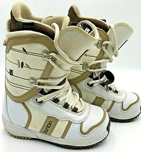 Burton Lodi Winter Snowboard Boots White Tan True Fit Imprint 2 Women’s US 5 - Picture 1 of 10