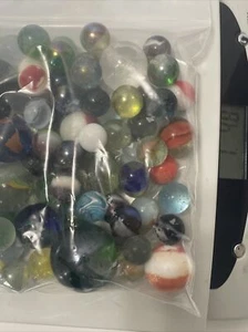 Mixed Lot of over 1lb Collectable Glass Marbles various colors amd sizes vintage - Picture 1 of 10