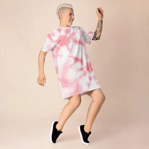 Pink Tie Dye T-shirt Dress Size 6XL - Picture 1 of 2