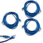 3X 25FT CAT5 CAT5E RJ-45 ETHERNET LAN NETWORK PATCH CABLE BLUE MODEM PS3 XBOX