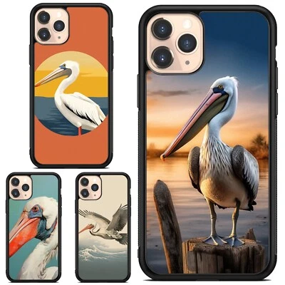 Para iPhone SE4 16E 12 13 14 15 16 Pro Max naturaleza vida silvestre pelícano Funda antideslizante Foto 1 de 4