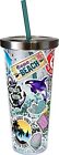Spoontiques Nautical Sticker Art Glitter Cup, Holds Hot and Cold Beverage