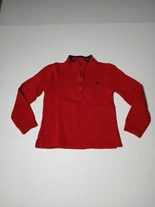 Polo Ralph Lauren 1/4 Zip Red Knit Boys Sz 6 Pullover Sweater School Preppy O13 - Picture 1 of 13