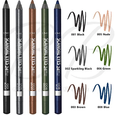 RIMMEL Scandaleyes 24Hr Waterproof Kohl Kajal Eyeliner Eye Liner Pencil *NEW* - Image 1 of 4