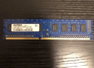 Elpida 1GB 1Rx8 PC3-10600U-9-10-A0 RAM DIMM (EBJ10UE8BDF0-DJ-F) - Image 1 of 3