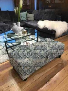 Ottoman Footstool Floral Soft Cotton – Premium Quality Fabric for Home Decor - Picture 1 of 1