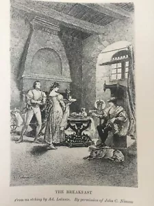 Antique Print The Breakfast C1910 Famous Literature & Authors Art - Bild 1 von 3