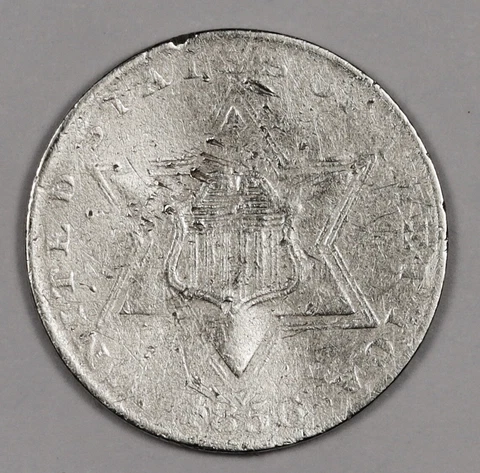 1856 Three Cent Silver.  XF Detail.  177221 Cover