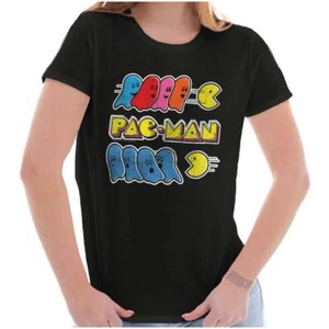 Retro PACMAN Video Arcade Game Ghost Chase Womens Top Junior Graphic Tee - Picture 1 of 7