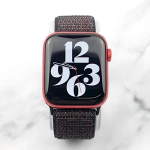 Apple Watch Series 6 Estuche de aluminio rojo 44 mm con lazo de nailon negro (GPS) - Imagen 1 de 7