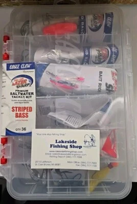 KIT DE APAREJOS DE AGUA SALADA PREMIUM EAGLE CLAW 34 PIEZAS PARA BAJO RAYADO TK-STRIPERKT Foto 1 de 4