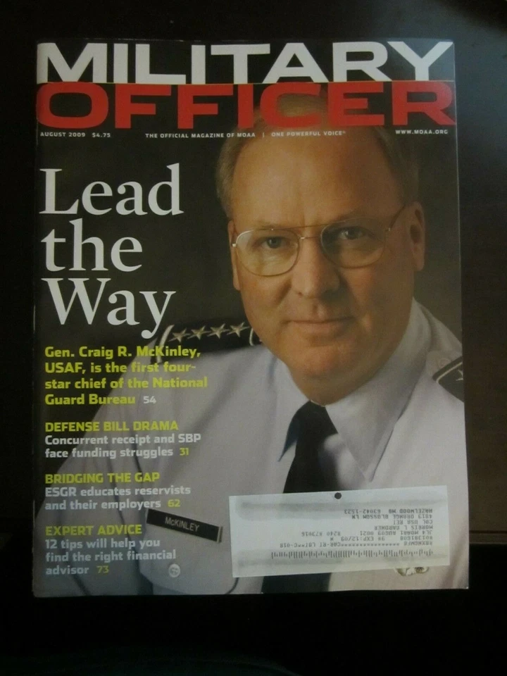 Military Officer Magazine August 2009 Gen. Craig R McKinley Four Star Chief L42 Foto 1 de 1