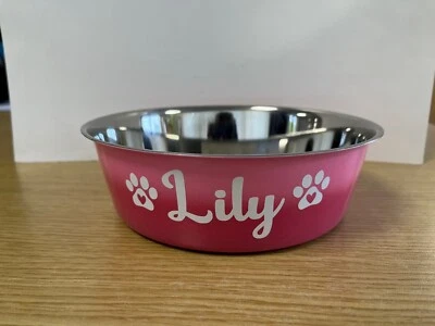 YÖL Personalised Pet Food Drink Feeding Bowl Dog Cat Pet Stainless Steel 800ml