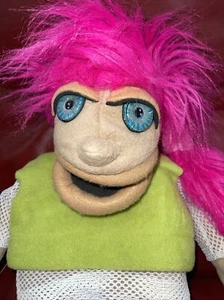 Vtg 29” Full Body Puppet Foam Pink Hair Ventriloquist With Rod Big Eyes Girl - Picture 1 of 8