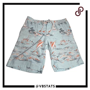 Faherty Men's Daydream Isle Print Drawstring Board Shorts Trunks Blue Size 32 - Picture 1 of 7