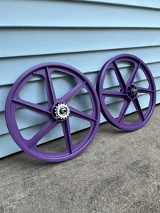 Purple Skyway 20 Zoll Tuff Wheels Mags Felgen Bmx Neu 6 Speichen GT Freilauf - Bild 1 von 9