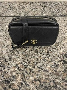 Chanel Calfskin Stitched Casual Trip Waist Bag Black SPB-JB 349666 - Picture 1 of 12