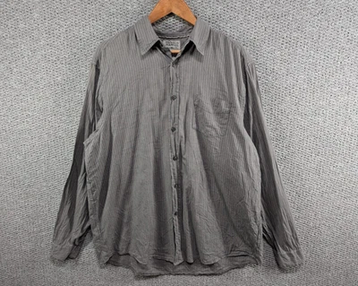 WRANGLER Jeans Men's Grey Striped Vintage Wash Casual Button Shirt XL - Image 1 of 4