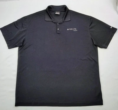 Nike Golf Delta Air Lines Cargo Negro Rendimiento Polo Para Hombre Talla 2XL XXL Foto 1 de 4