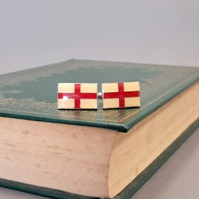 English St Georges flag design Vintage cufflinks, stainless steel, LL-143 - Image 1 of 3