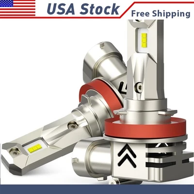 Nueva actualización H11 H9 H8 Bombilla Faro LED Luz Antiniebla Luz Bajo 6000K Blanco 2x Foto 1 de 4