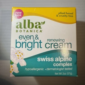 Alba Botanica Even and Bright Renewing Cream Swiss Alpine 2 fl.oz  ~ Brand New - Picture 1 of 9