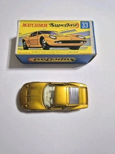 1969 Lesney Matchbox Superfast #33 Lamborghini Miura P400 w/Original Box England - Picture 1 of 9