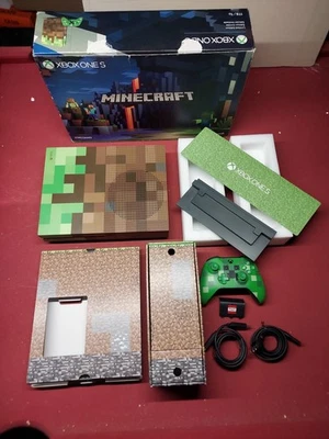 Xbox One S Minecraft Console Creeper Controller Complete CIB Box Stand Inserts - Image 1 of 4
