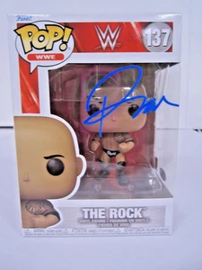 Dwayne THE ROCK Johnson Signed Autographed WWE Funko Pop #137 COA - Picture 1 of 3
