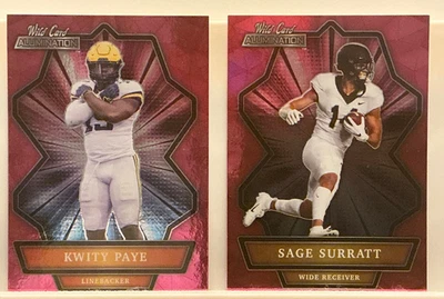 2021 Wild Card Sage Surratt,Kwity Paye Purple Alum Detroit Lions/Ind Colts - Image 1 of 2